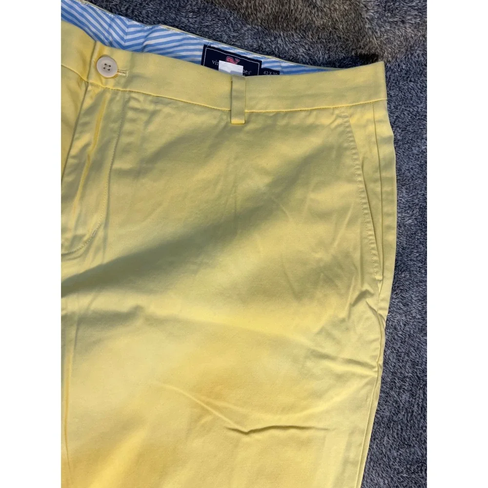 Vineyard Vines Mens 42x30 Yellow Breaker Pants Cotton Chino Straight Leg Golf